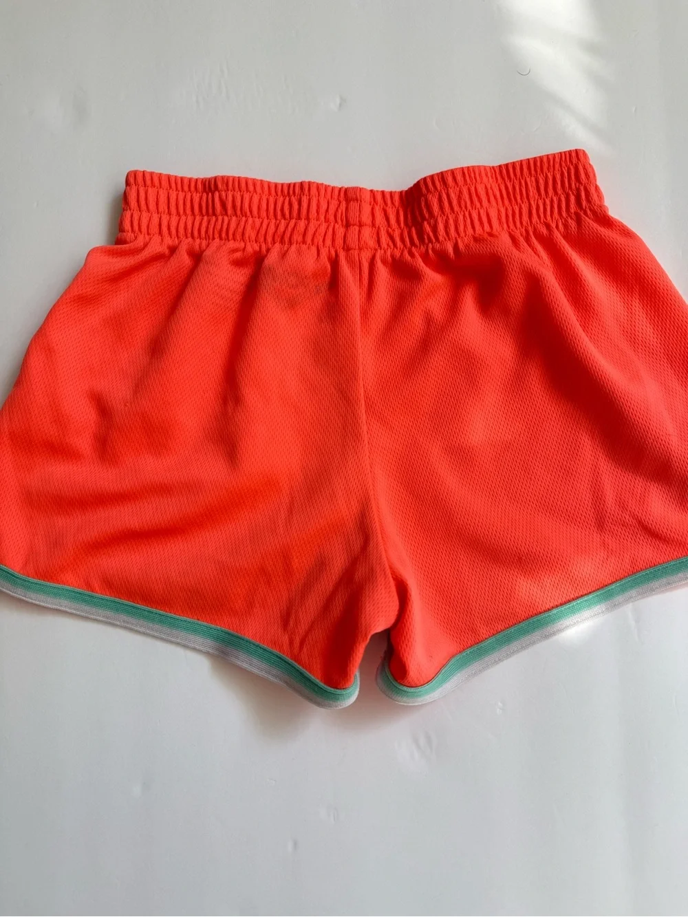 PONY Neon Coral Athletic Running Shorts Girls S 7/8 Y2K Sporty